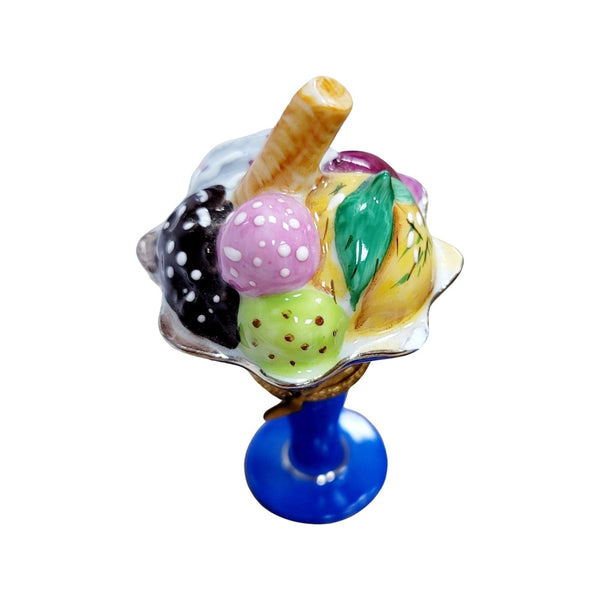 Ice Cream Sunday w Fruit Rare Porcelain Limoges Trinket Box