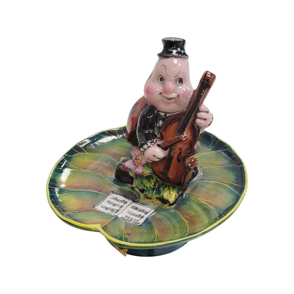 Lady Bug playing Instrument on Lillypad Porcelain Limoges Trinket Box