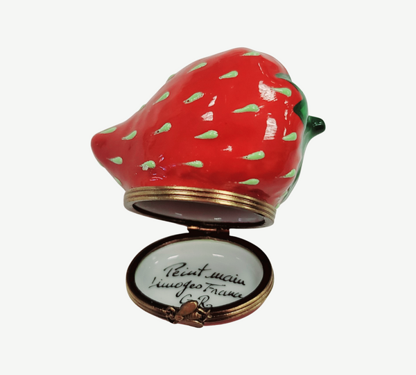 Large Strawberry Porcelain Limoges Trinket Box