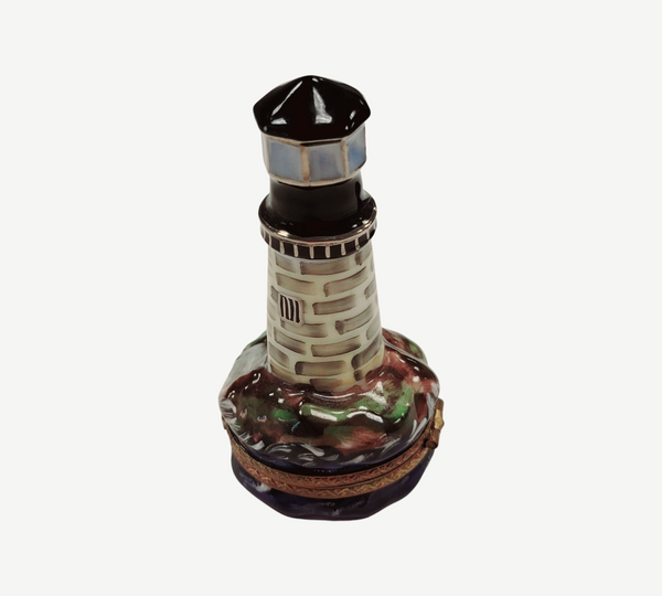 Lighthouse on Rocks Porcelain Limoges Trinket Box
