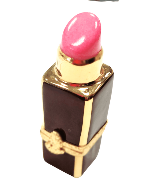 Lipstick Pink Porcelain Limoges Trinket Box