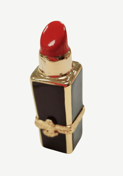 Lipstick Red Porcelain Limoges Trinket Box