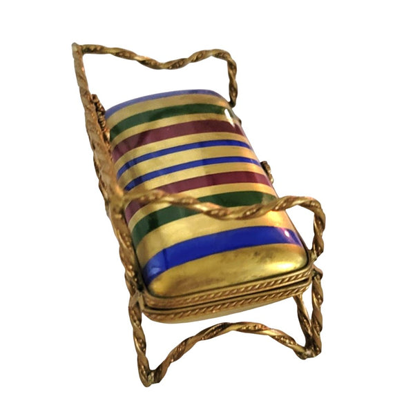 Love Seat Antique Chair Porcelain Limoges Trinket Box