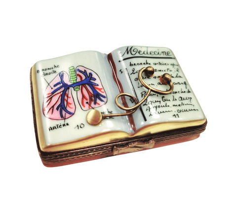 Medicine Book Medical Porcelain Limoges Trinket Box