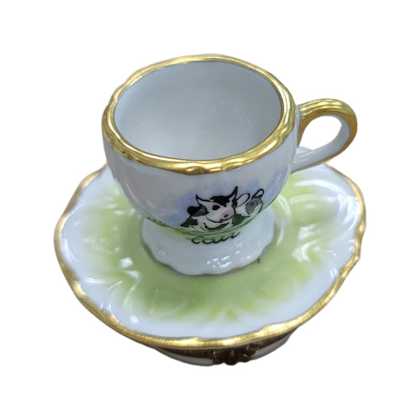 Milk Cup w Cow Porcelain Limoges Trinket Box