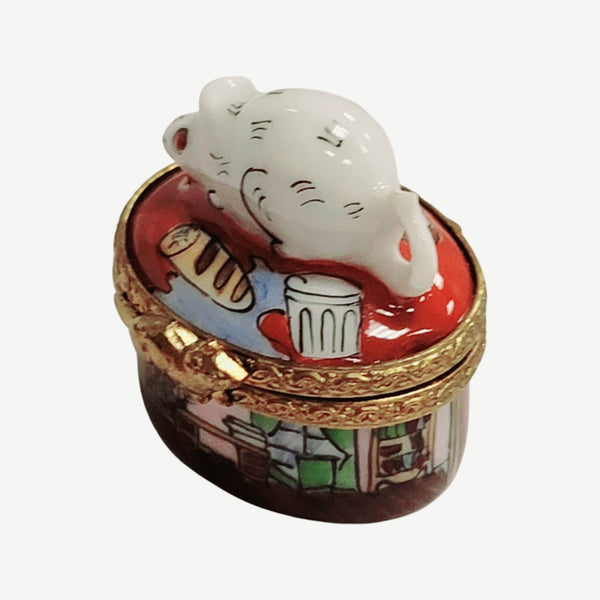 Mini Mouse in House Porcelain Limoges Trinket Box