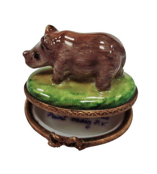 Mini Rhino Porcelain Limoges Trinket Box