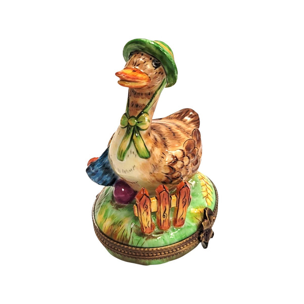 Mother Goose Green Hat Porcelain Limoges Trinket Box