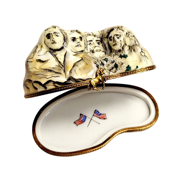 Mount Rushmore Presidents USA Porcelain Limoges Trinket Box