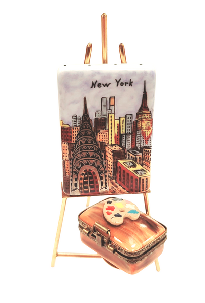 New York City Easel Porcelain Limoges Trinket Box