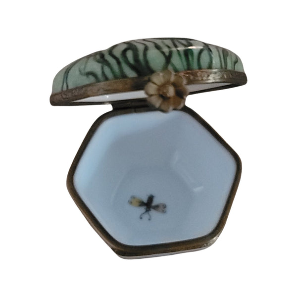 Octagon Dragon Fly Porcelain Limoges Trinket Box