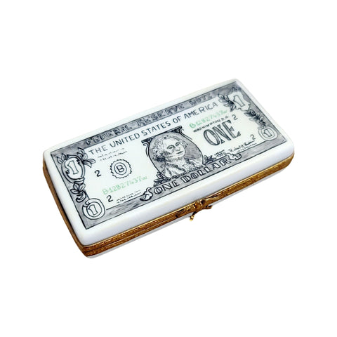 One dollar Bill Porcelain Limoges Trinket Box