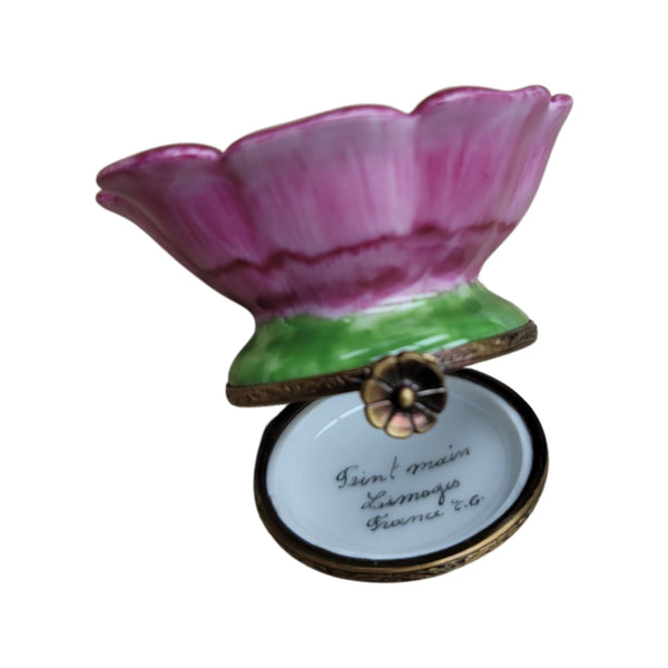 Open Flower Bud Porcelain Limoges Trinket Box
