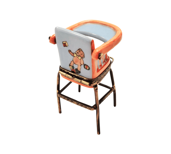 Orange Baby High Chair Porcelain Limoges Trinket Box