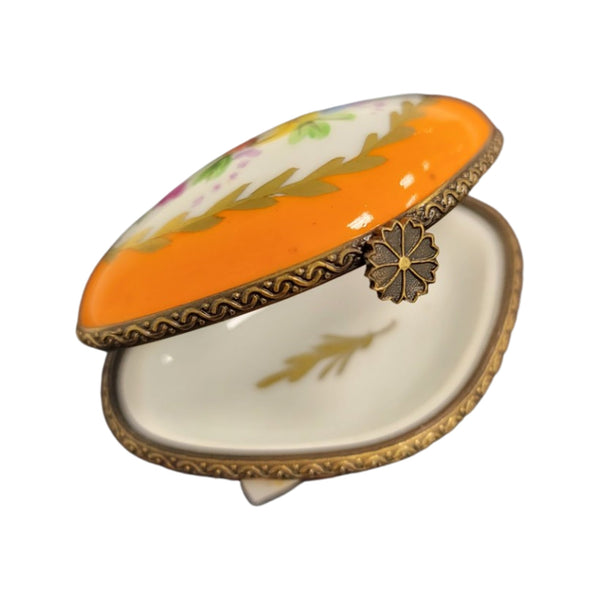 Orange Pill Porcelain Limoges Trinket Box
