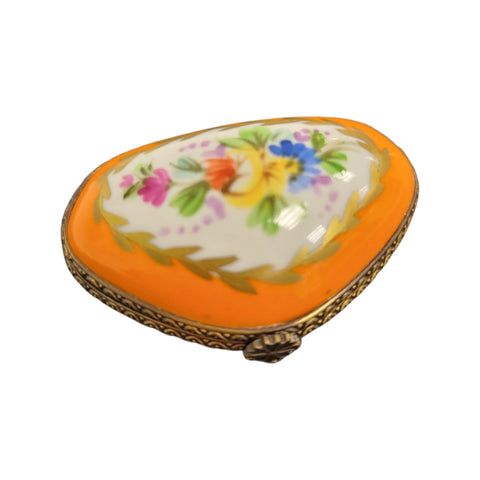 Orange Pill Porcelain Limoges Trinket Box