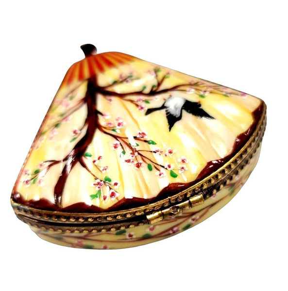 Oriental Fan Porcelain Limoges Trinket Box