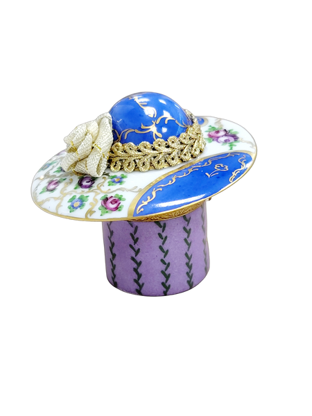 Paris Hat Fashion Porcelain Limoges Trinket Box