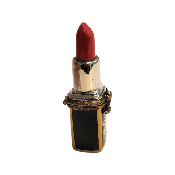 Passion Red Lipstick Porcelain Limoges Trinket Box