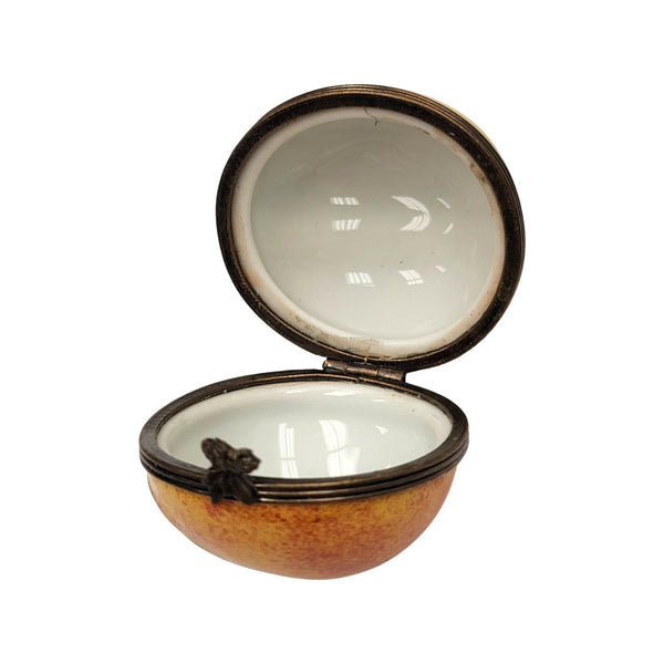 Peach Porcelain Limoges Trinket Box