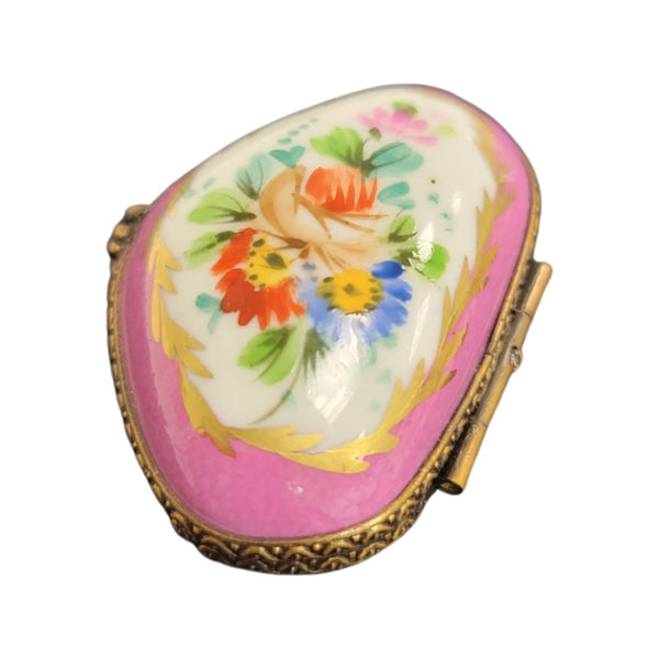 Pink Pill Porcelain Limoges Trinket Box