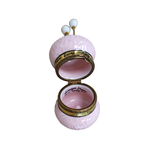 Pink Yarn Porcelain Limoges Trinket Box