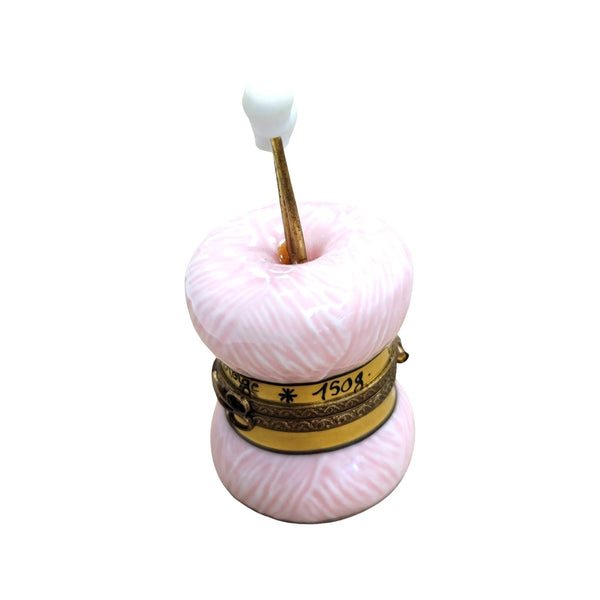 Pink Yarn Porcelain Limoges Trinket Box