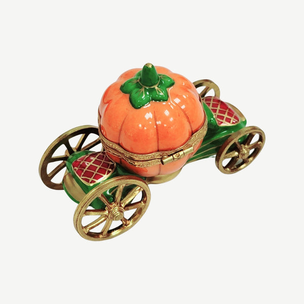 Pumpkin Coach Porcelain Limoges Trinket Box
