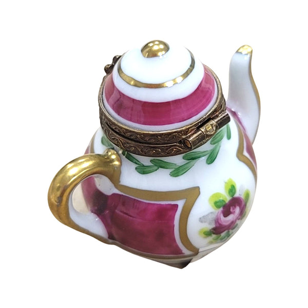 Purple Teapot Porcelain Limoges Trinket Box