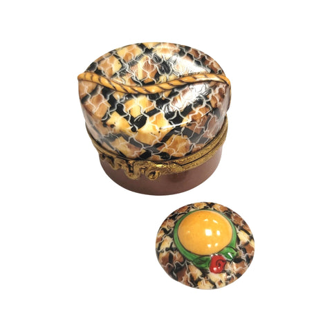 Python Snake Hat w Hat Inside Porcelain Limoges Trinket Box