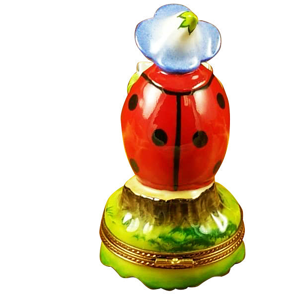 Ladybug with Book Limoges Porcelain Box
