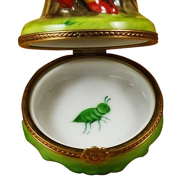 Ladybug with Book Limoges Porcelain Box