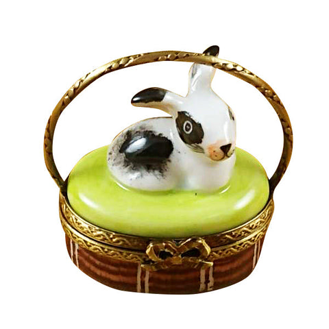 Basket with Mini Rabbit Limoges Box Limoges Porcelain Box