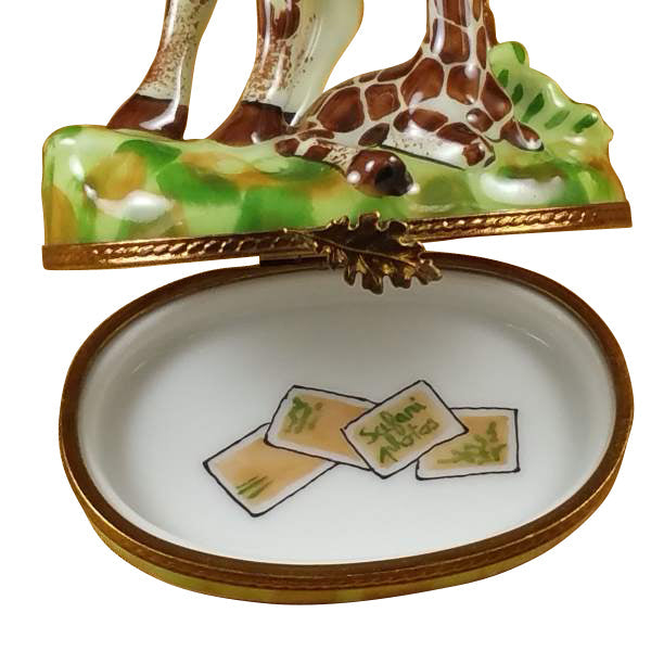 Giraffe with Baby Limoges Porcelain Box
