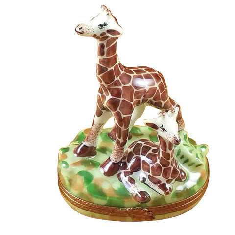 Giraffe with Baby Limoges Box Limoges Porcelain Box