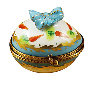 Egg with Bow and Bunny Limoges Porcelain Box