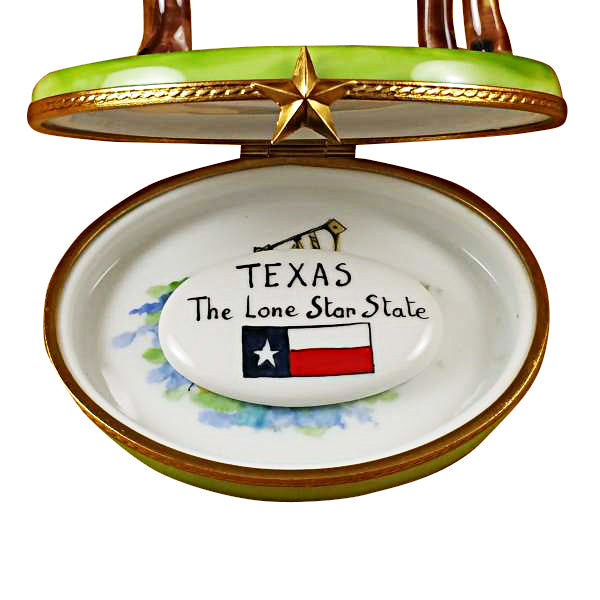 Longhorn with Removable Insert Limoges Porcelain Box