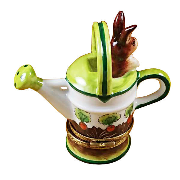 Watering Can with Rabbit Limoges Porcelain Box