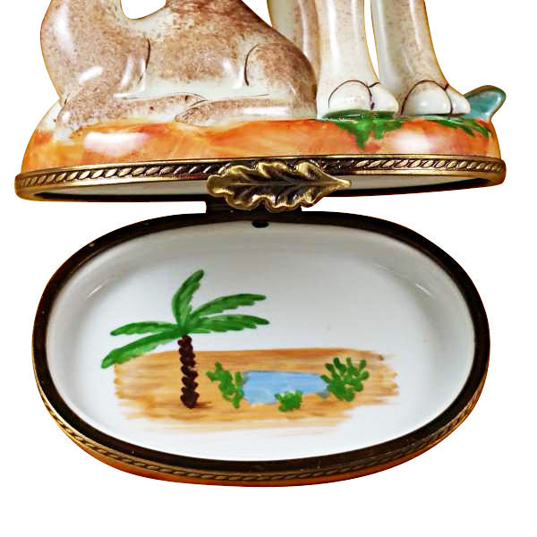 Camel with Baby Limoges Porcelain Box