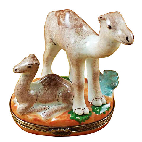Camel with Baby Limoges Porcelain Box