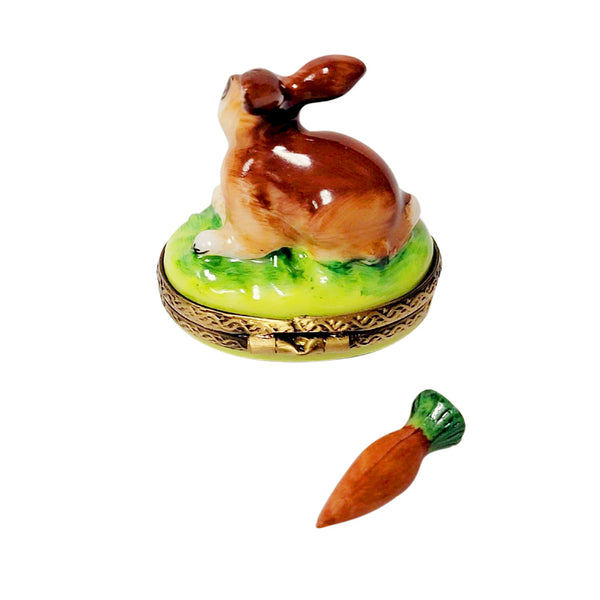 Small Bunny with Removable Carrot Limoges Porcelain Box