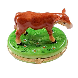 Brown Cow Limoges Porcelain Box