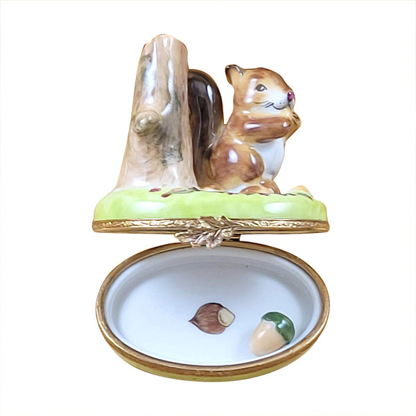 Squirrel with Acorn Limoges Porcelain Box