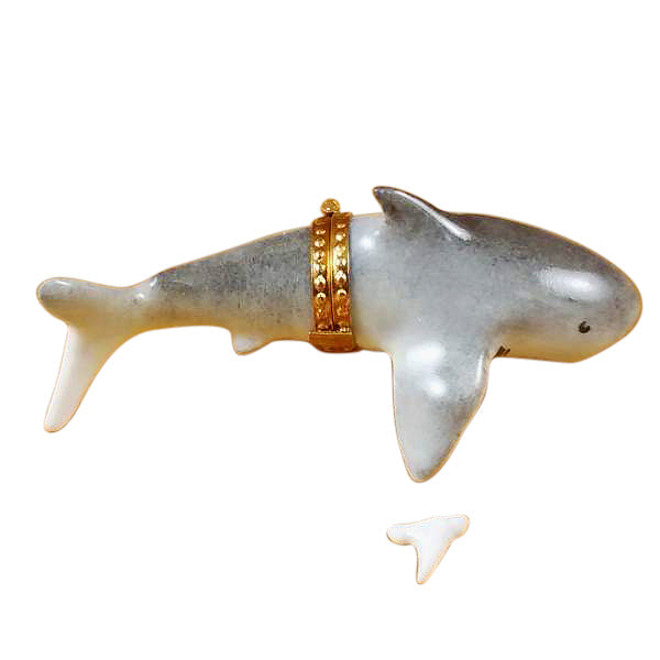 Shark with Removable Tooth Limoges Porcelain Box