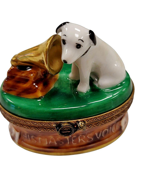 RCA record Dog Porcelain Limoges Trinket Box
