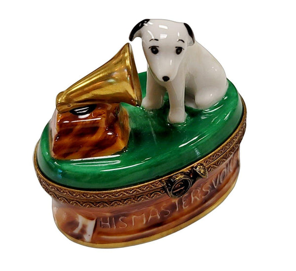 RCA record Dog Porcelain Limoges Trinket Box