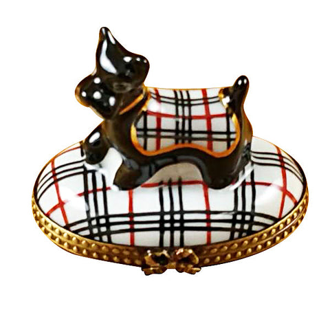 Scottish Terrier - Burberry Limoges Box Limoges Porcelain Box