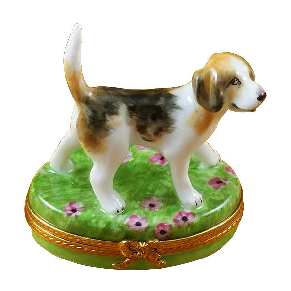 Beagle Limoges Porcelain Box