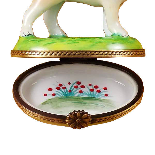 Standing Blond Labrador Limoges Porcelain Box