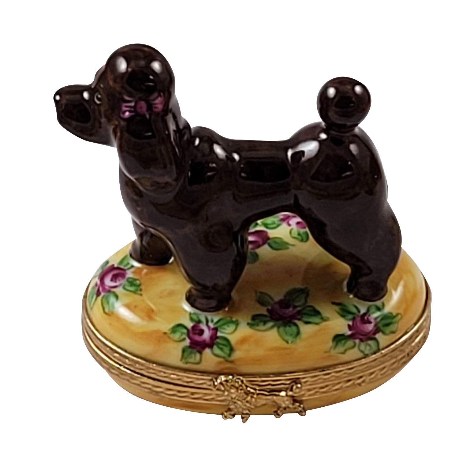 Chocolate Poodle Limoges Porcelain Box